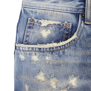 Tela Vaquera de Mezclilla Selvedge Japonesa de Algodón Lavado Vintage de Alta Calidad Personalizada, Jeans Selvedge de Mezclilla Desgastada con Acabado Índigo Crudo - Product Image 4