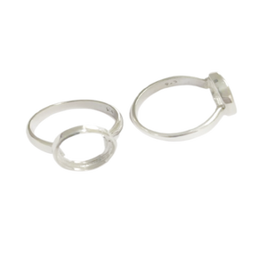 Bague de lunette en argent sterling pour sertir des pierres de 10mm Taille de bague en argent sterling 8 US au meilleur prix - Product Image 1