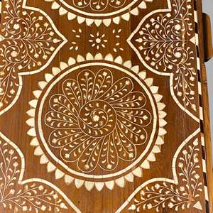 Boîte à bijoux élégante en bois vintage Mandala avec un design complexe - Product Image 4