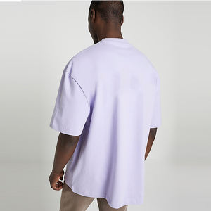 2025 camisa hombro caído hombres 100% algodón tejido transpirable Regular Fit camiseta venta al por mayor Venta caliente - Product Image 3