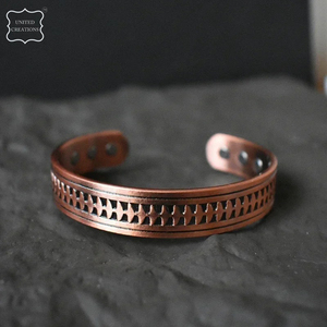 Pulsera de cobre 2025 para artritis magnética ajustable 99.99% cobre puro sólido magnético hombres pulsera hombres - Product Image 4