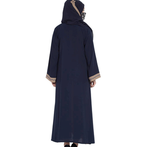 Personalizable transpirable Premium modesto A-Line cerrado Abaya plateado suelto holgado mujeres musulmanas vestido islámico para - Product Image 3