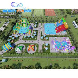 Thương mại ngoài trời Inflatable Công Viên Nước thiết bị giật gân Pad và trượt Hồ bơi cho Land & nước Cuộc Phiêu Lưu - Product Image 1