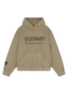 Pull à capuche épais en molleton pour hommes sur mesure 100% coton DTF pour broderie en vinyle Logo poche Streetwear Style hiver - Product Image 4