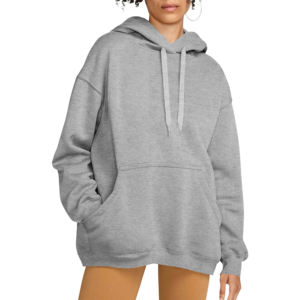 Sweats à capuche pour femmes avec logo personnalisé pull-over respirant à épaules tombantes sweat-shirt vierge à capuche en coton polaire Hip Hop sweats à capuche surdimensionnés - Product Image 1