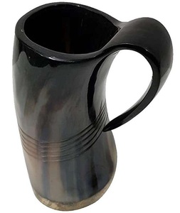 Tasse en corne de buffle durable Artisanat poli pour la décoration de la maison Chope Tasse en corne à boire médiévale - Product Image 5