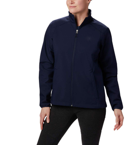 Chaqueta de Forro Polar Azul Marino para Mujer, Cierre Completo, Cuello Alto, Casual, Resistente al Viento, para Otoño, Corte Regular, Material de Poliéster - Product Image 2