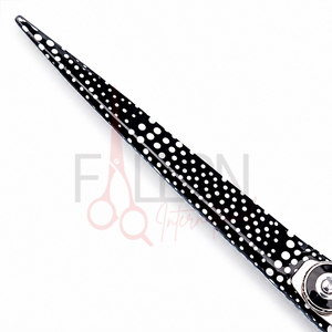 Ciseaux de coiffure professionnels à pois noirs en acier inoxydable, ciseaux de salon personnalisables avec logo, ciseaux de coiffure - Product Image 2