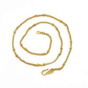 Collares de Cadena de Serpiente Chapados en Oro Micro de 14K, 18K y 24K al por Mayor con Detalles de Cuentas, Collares de Cadena de Moda, Diseño de Cadena Moderno. - Product Image 1