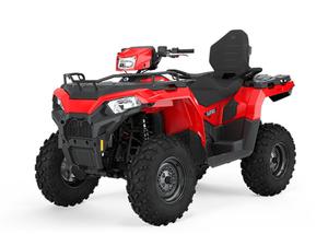 Red Plastic ATV Utility Vehicle with Black Seat and Cargo Rack for All Seasons Outdoor Use - Product Image 1