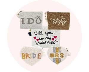 Mariage nuptiale Mini toile porte-monnaie pochette sac de mode avec fermeture à glissière brodée belle amour Style porte-clés - Product Image 1