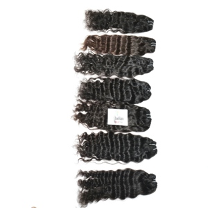 Extensiones de Cabello Humano Virgen Ondulado de Templo Indio al por Mayor, con Cutícula Alineada, Calidad Natural, Tejido Profundo, Fabricantes - Product Image 2