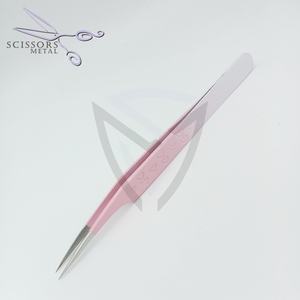 Pince à épiler rose avec pointe dorée 100% pince à cils satisfaction client en stock pince à cils faux 70 degrés en acier inoxydable - Product Image 2