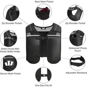 Factory Custom Vintage <b>Animal</b> Print Light <b>Running</b> Hydration Vest with Reflective Design and Phone Holder for Women & Men - Product Image 6