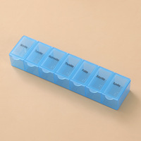 Organiseur de pilules hebdomadaire NBBLUESKY, nouveau design, 7 jours, 7 compartiments, boîte à pilules de voyage, boîte de rangement pour pilules en plastique PP