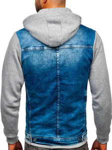 Oem hombres lavado ligero parche manga Denim Jean chaqueta mujer Casual prendas de vestir otoño chaqueta Denim bolsillos chaqueta de mezclilla abrigo - Product Image 2
