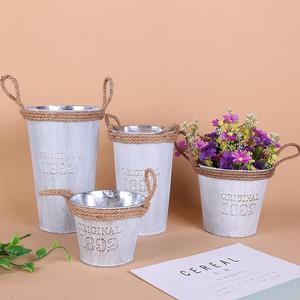 Maceta de granja de Metal de estaño galvanizado de diseño rústico de fábrica, macetas de Metal modernas, suministros de jardín, maceta de hierro - Product Image 6