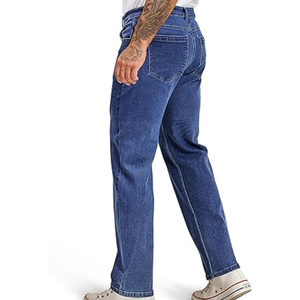 Jeans stretch pour homme, coupe droite, 5 poches, denim classique confortable et flexible, pour usage décontracté et professionnel - Product Image 2
