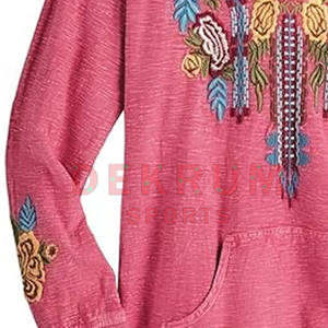 Sudaderas con capucha bordadas de manga larga para mujer, transpirables, fáciles de moda para adultos, último diseño, sudaderas con capucha bordadas para mujer - Product Image 6