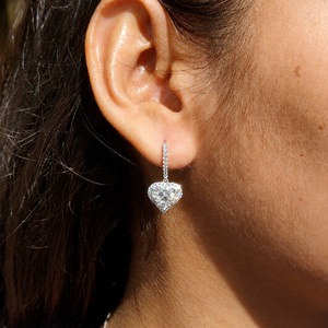 Boucles d'oreilles pendantes tendance en forme de cœur mosaïque - Product Image 5