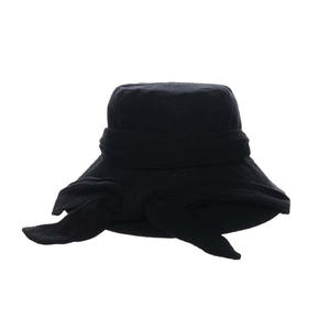 หมวกบักเก็ตผ้าฝ้ายเนื้อนุ่มแบบ OEM พร้อมสายผูกเอี๊ยม หมวกบักเก็ตสีพื้นสำหรับผู้หญิง - Product Image 6