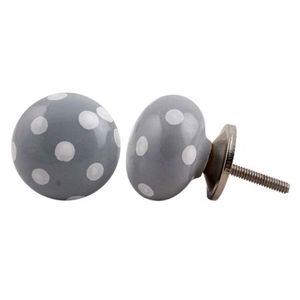 Boutons en céramique pour enfants, gris ferme, poignées de tiroir Vintage à pois 4.06 cm DCK-59 - Product Image 1