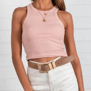 Custom Women's Workout Rib Tank <b>Tops</b> Crop <b>Top</b> Sexy Slim Fit Activewear Sleeveless <b>High</b> Quality Sport Tank Quick Dry Eco-Friendly - Product Image 2