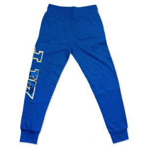 Sigma Gamma Rho SGRho Royal <b>Blue</b> Sequin Sweatpants 100% Cotton Embroidered Greek Lounge Pants Comfortable Sorority Apparel <b>Women</b> - Product Image 2
