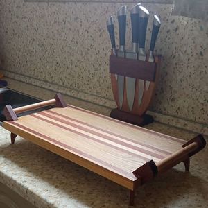 Pagaie de service en bois de qualité supérieure Planche à fromage durable Planche à découper Planche à découper en bois d'acacia avec poignée - Product Image 5