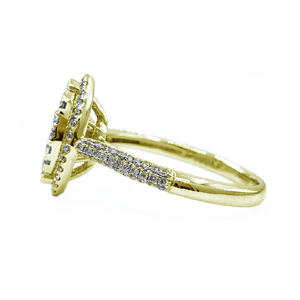 Chine gros bijoux Saint Valentin meilleure qualité platine or jaune diamant naturel rond mince anneau cluster pour femme - Product Image 2