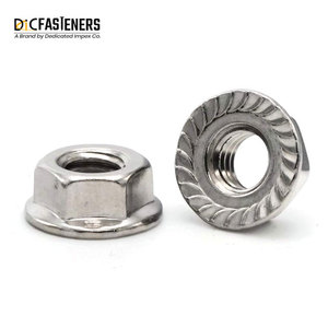 Tuerca de brida galvanizada de zinc estándar JIS 6923 de acero inoxidable 18-8, cabeza hexagonal de rosca M3, acabado pulido, Din 1190, - Product Image 5