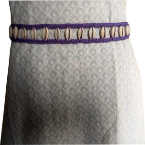 Coquille de coton perlé ceinture pour femmes mode noir sac blanc Western OEM Logo Style boucle tissu emballage pièces couleur royaume-uni - Product Image 5