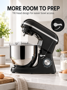 Robot pâtissier/mélangeur électrique grande capacité 8L, 1600W réglable, pour usage domestique <span class=keywords><strong>et</strong></span> commercial, batteur à œufs, stock transfrontalier disponible - Product Image 5
