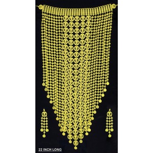 Parure de bijoux exquise pour femme, style bohème, en cuivre plaqué or, pour mariage, fiançailles et fête, comprenant collier et boucles d'oreilles à pampilles en filigrane doré - Product Image 6