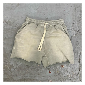 High Quality Eco-Friendly Quick Dry Streetwear Sweat for Wash Short for Women Custom Polyester 260 280 300 Gsm Raw Hem Draw - Product Image 3