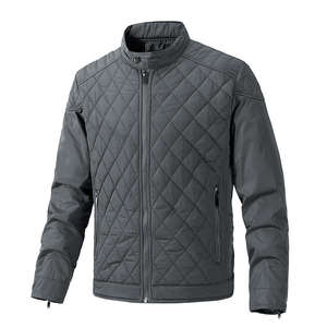 Veste matelassée à capuche zippée pour homme, personnalisable, col montant, logo frontal, imperméable, séchage rapide, patchwork, lettres, vente chaude - Product Image 5