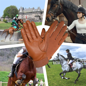 Gants d'équitation professionnels en cuir personnalisables Gants d'hiver légers et respirants en vente - Product Image 6