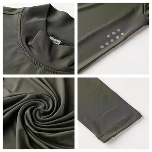 Qualité supérieure 2025 personnalisé doux col rond à manches longues chemise de Compression hommes Fitness Compression Fitness collants en peluche - Product Image 6