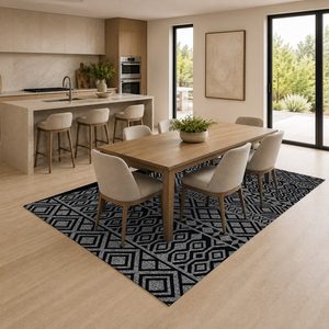 <b>RUGS</b> DEPOT LXDP-0941 Wholesale <b>Charcoal</b> <b>Grey</b> Modern Vintage Digital Printed Machine Washable Chenille Area <b>Rug</b> Non Slip - Product Image 4