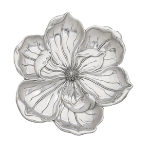 Top vendeur Lotus Design argent rond classique en aluminium métal chargeur plaque solide motif à la main mariage maison Restaurant décor - Product Image 1