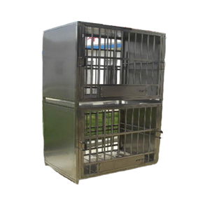 Jaula Transportadora para <span class=keywords><strong>Perros</strong></span> <span class=keywords><strong>de</strong></span> Acero Inoxidable <span class=keywords><strong>de</strong></span> 2 Niveles, Tipo Bandeja <span class=keywords><strong>de</strong></span> Plástico Transpirable con Patrón Sólido para el Hogar y Viajes - Product Image 2
