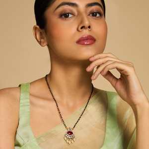 Kundan Pearl Mangalsutra <b>Necklace</b>-173021 - Product Image 3