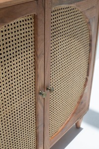 Aparador Moderno de Dos Puertas de Ratán, Madera de Mango Maciza, Gabinete de Almacenamiento de Alta Calidad, Hecho a Mano, Duradero, para Uso Doméstico en el Comedor - Product Image 3