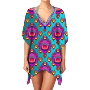 Kimono en Chiffon Élégant à Imprimé Ethnique pour Femmes Léger et Stylé Col en V Manches Longues Kimono à Bon Prix - Product Image 6