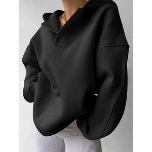 Nouveau design de sweat-shirt oversize pour femmes, logo personnalisé, vente chaude, sweat-shirt respirant à épaules tombantes pour femmes et sweat-shirt - Product Image 5