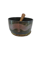 Bol chantant tibétain moyen fabriqué à la main Décoration bouddhiste à la maison Technique de coulée en métal pour la méditation Yoga Relaxation Guérison - Product Image 3