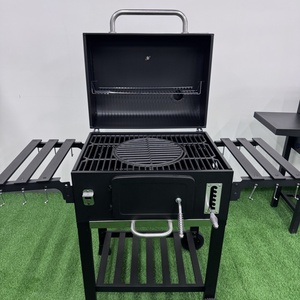 <span class=keywords><strong>XL</strong></span> Grand Barbecue en Fonte avec Chariot Barbecue à Charbon de bois Fumeur Barbecue avec Thermomètre Restaurant <span class=keywords><strong>Pizza</strong></span> au Charbon de Bois - Product Image 3