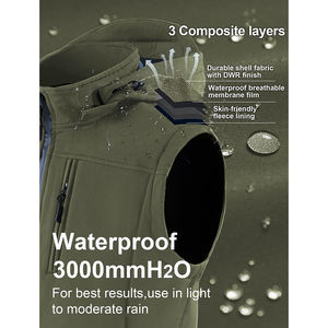 Chaleco Softshell ligero transpirable para hombre, poliéster, impermeable, a prueba de viento, para Golf y correr, chaleco de tela tejida - Product Image 3