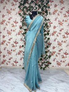Wholesale Ready to Wear Chinon Sarees Featuring <b>Detailed</b> Embroidery Stylish Pre Stitched Saree Collection for Fashion Retailer - Product Image 6