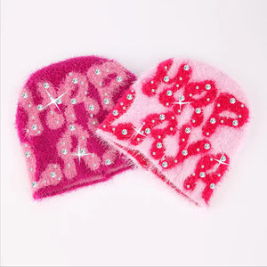 Gorros de Punto Jacquard Personalizados al por Mayor, Gorro de Lana con Pedrería, Fabricante de Diseño, Colores Sólidos, Transpirables, Suaves y Cómodos - Product Image 4